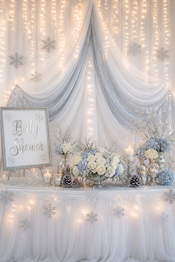 frosty snowflake sparkling scene