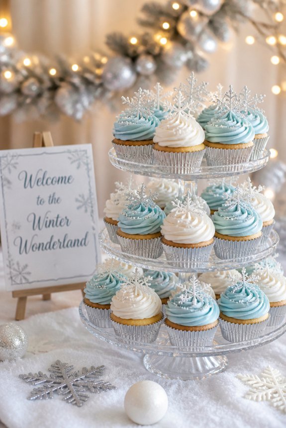 frosty sparkly winter cupcakes