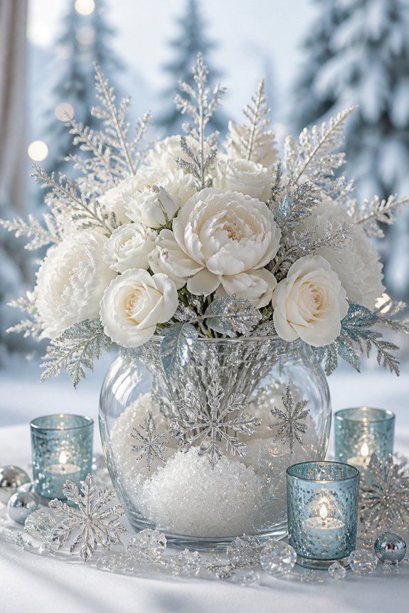 frosty white festive accents