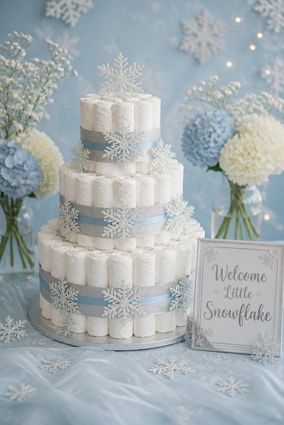 frosty winter diaper decor