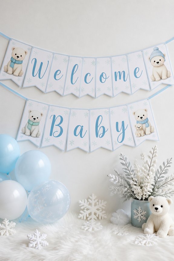 icy blue polar bear decorations