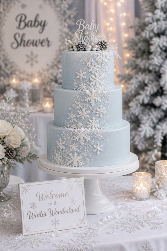 icy blue sugar snowflakes