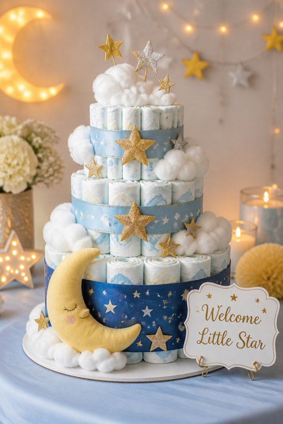 moon themed baby gift arrangement