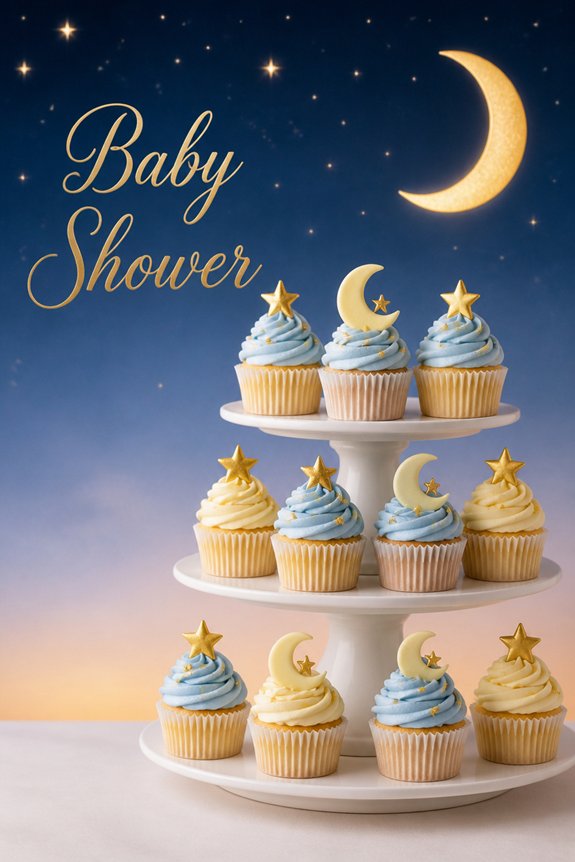 night sky themed cupcake decorations