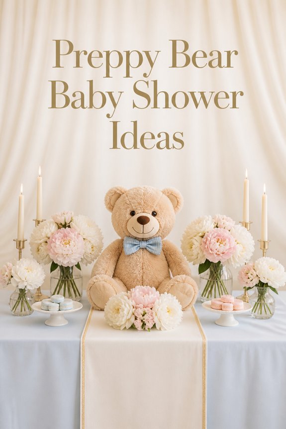 pastel bear themed table decor