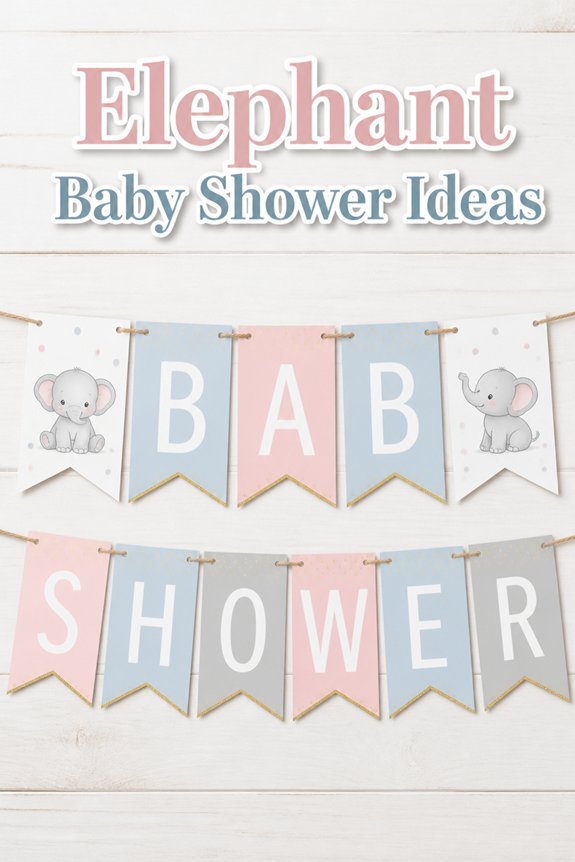 personalized elephant shower banner