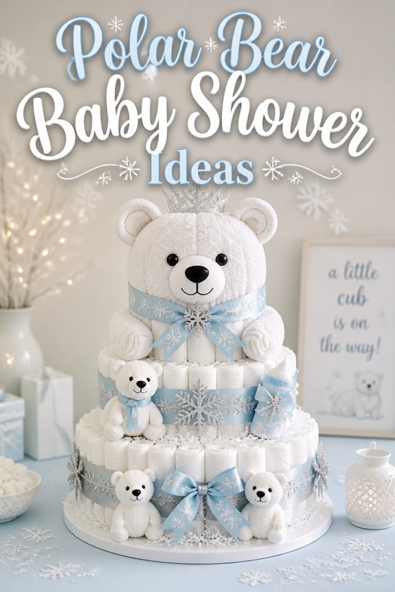 polar bear diaper cake decor