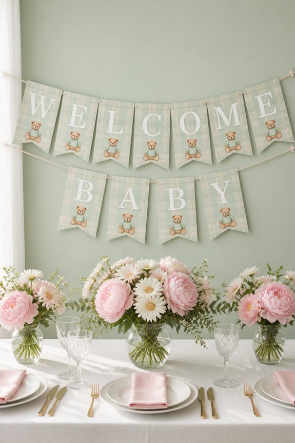 preppy bear baby banner