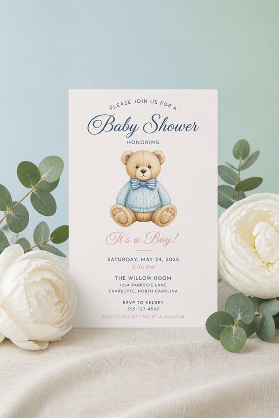 preppy bear shower details