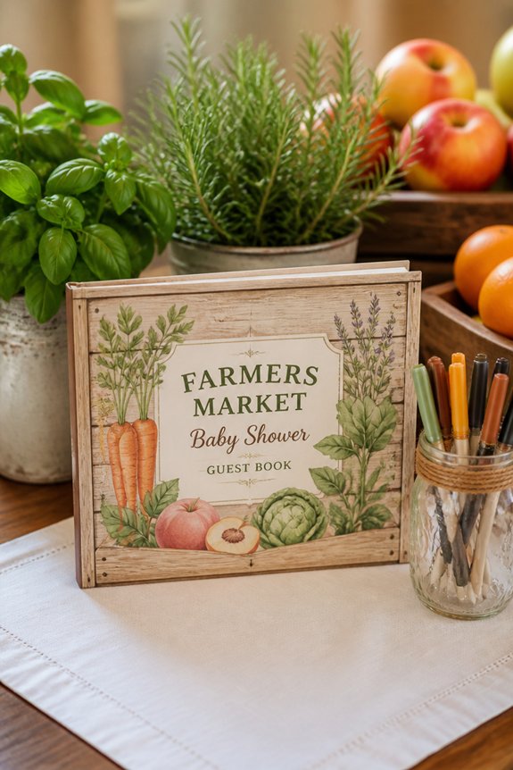 rustic garden themed guest signatures