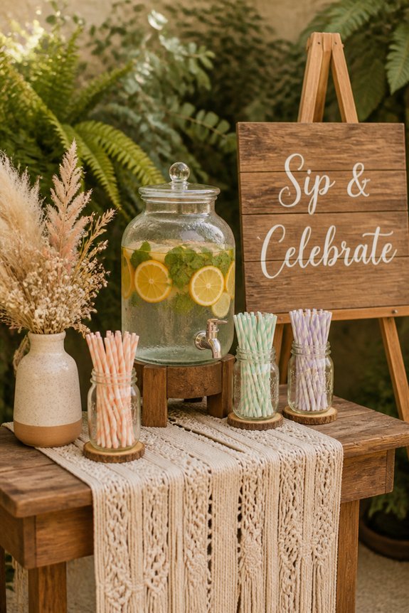 rustic herbal beverage station