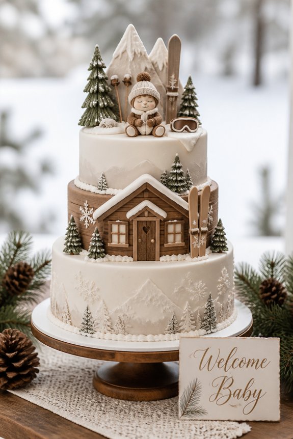 snowy mountain themed baby celebration