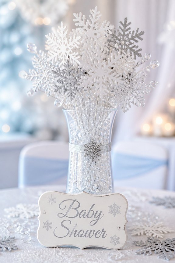winter themed baby shower decor