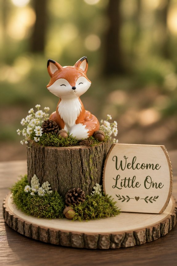 woodland decor with greenery