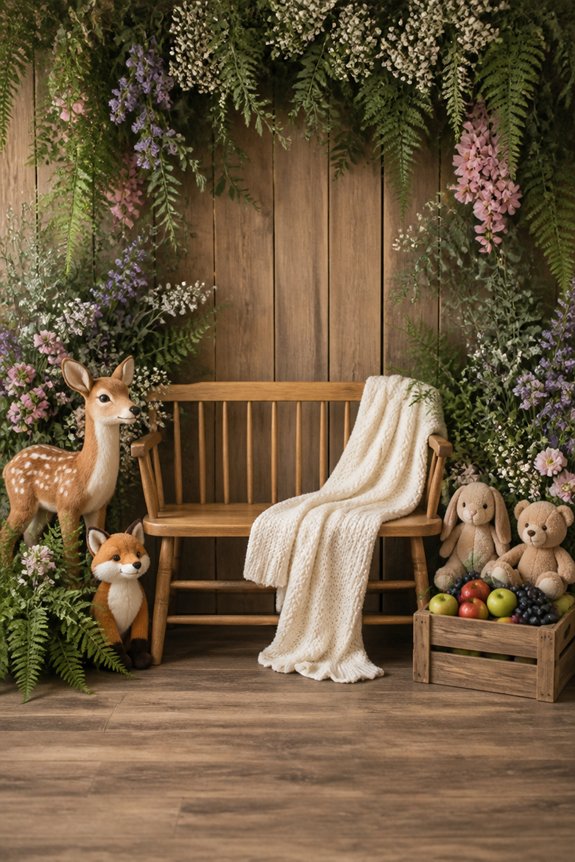 woodland themed cozy photo spot