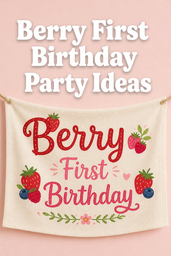 berry themed birthday banner