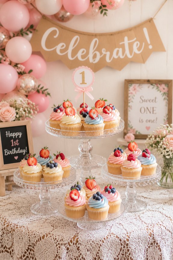 berry themed birthday cupcakes