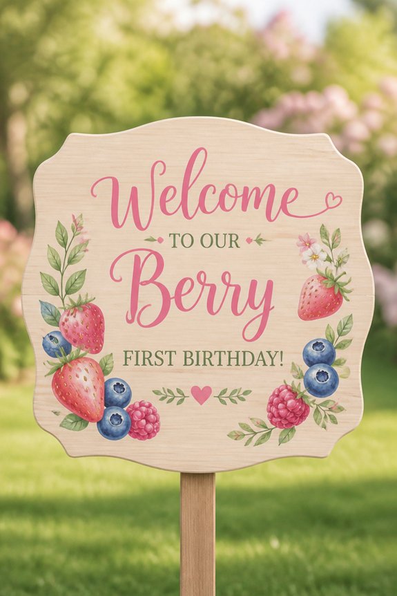 berry themed celebration welcome